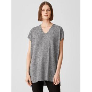 EILEEN FISHER Women's Organic Linen Cotton Twist V-Neck Top Size XXS